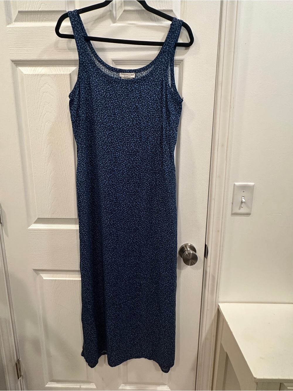 Vtg Faded Glory Y2k women’s sleeveless scoop neck floral maxi shift dress L